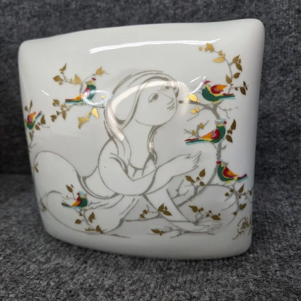 Rare Vintage Bjorn Wiinblad Rosenthal Porcelain Pillow Vase - Germany Love Story